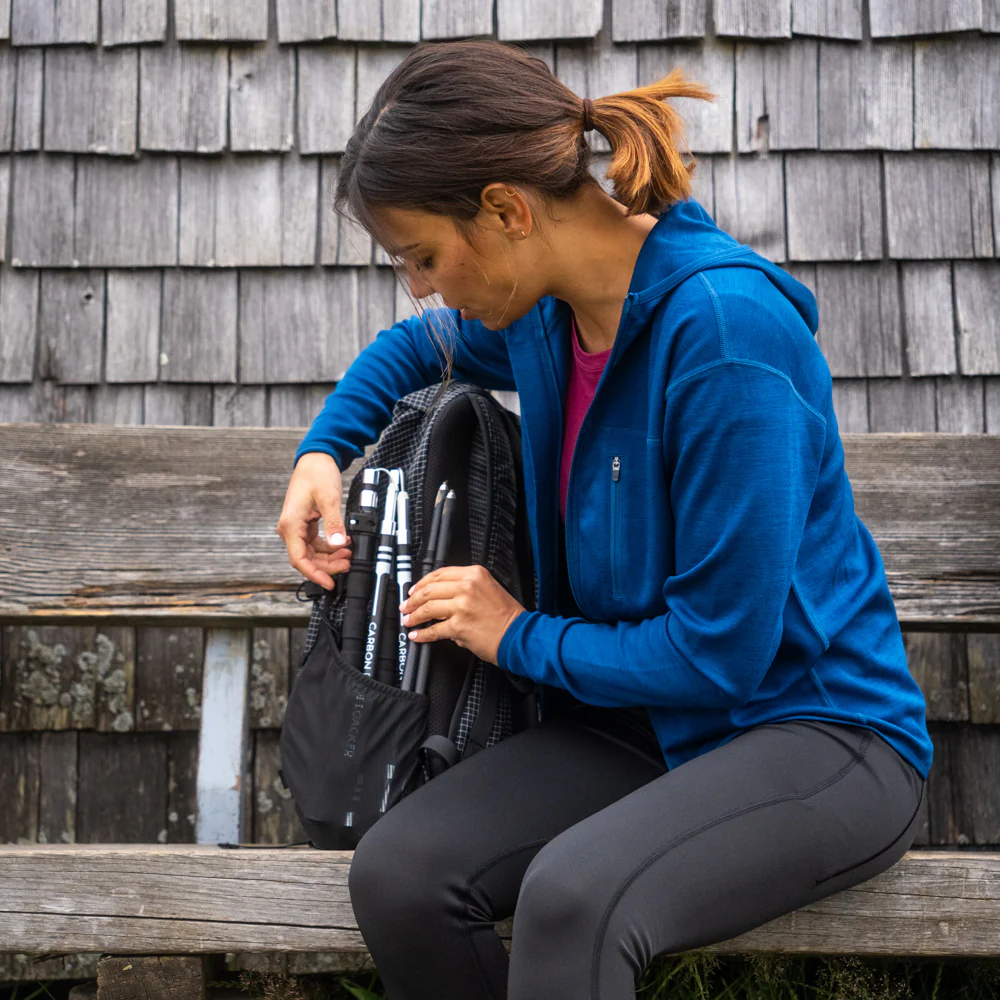 100% Merino Sport Hoodie mit Zip Damen - 230g/m2 - Image 3