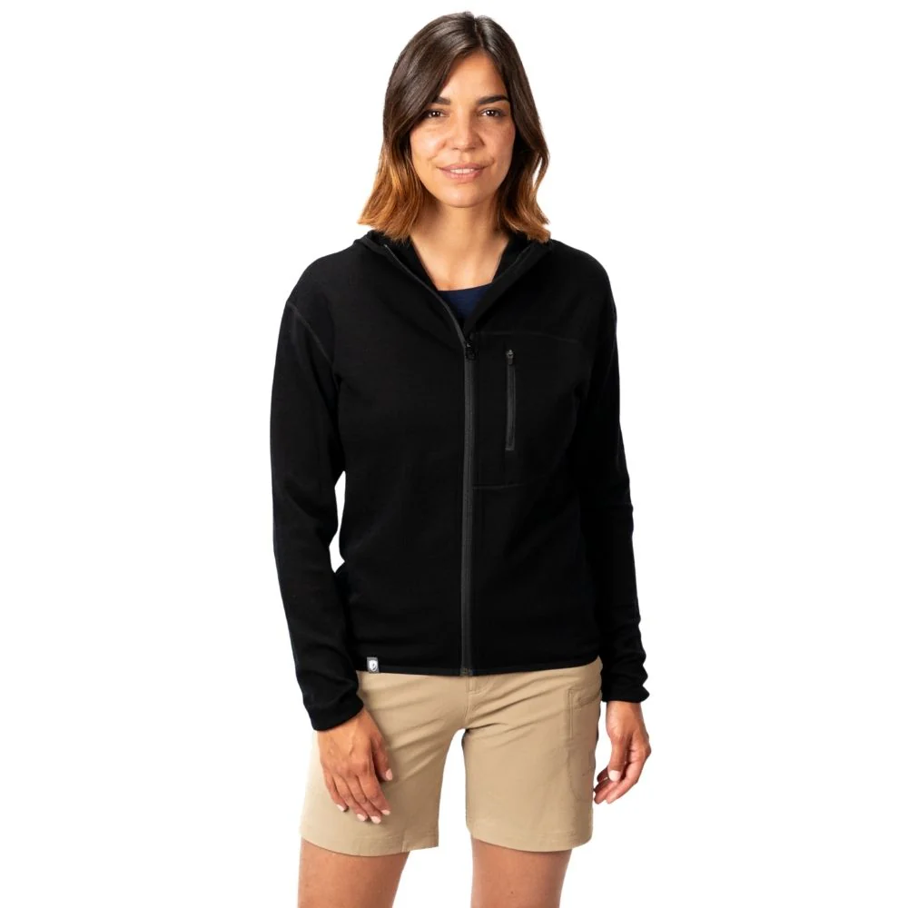 100% Merino Sport Hoodie mit Zip Damen - 230g/m2 - Image 5