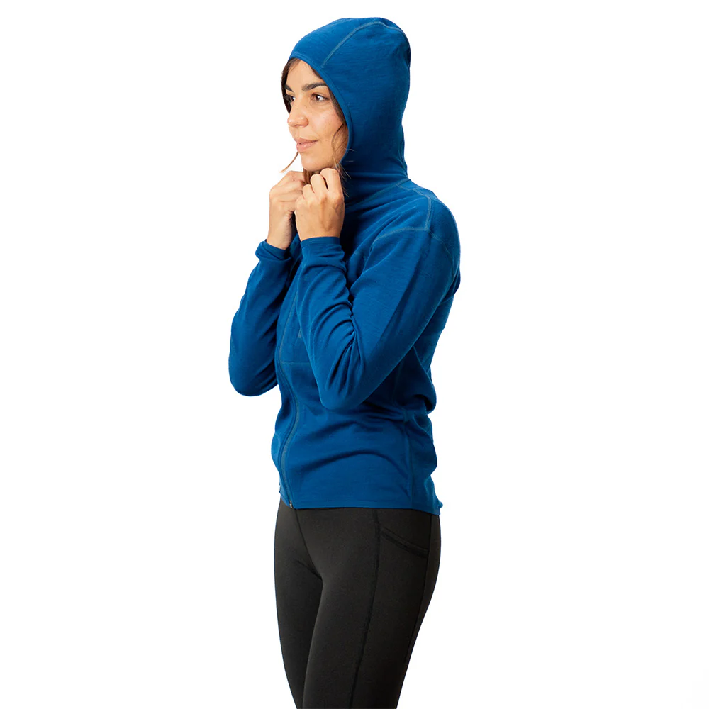 100% Merino Sport Hoodie mit Zip Damen - 230g/m2 - Image 8