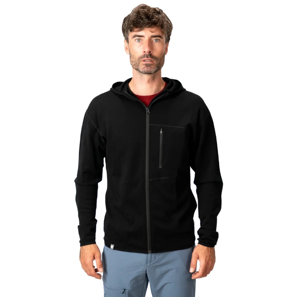 100% Merino Sport Hoodie Zip Herren - 230 g/m2 - Image 3