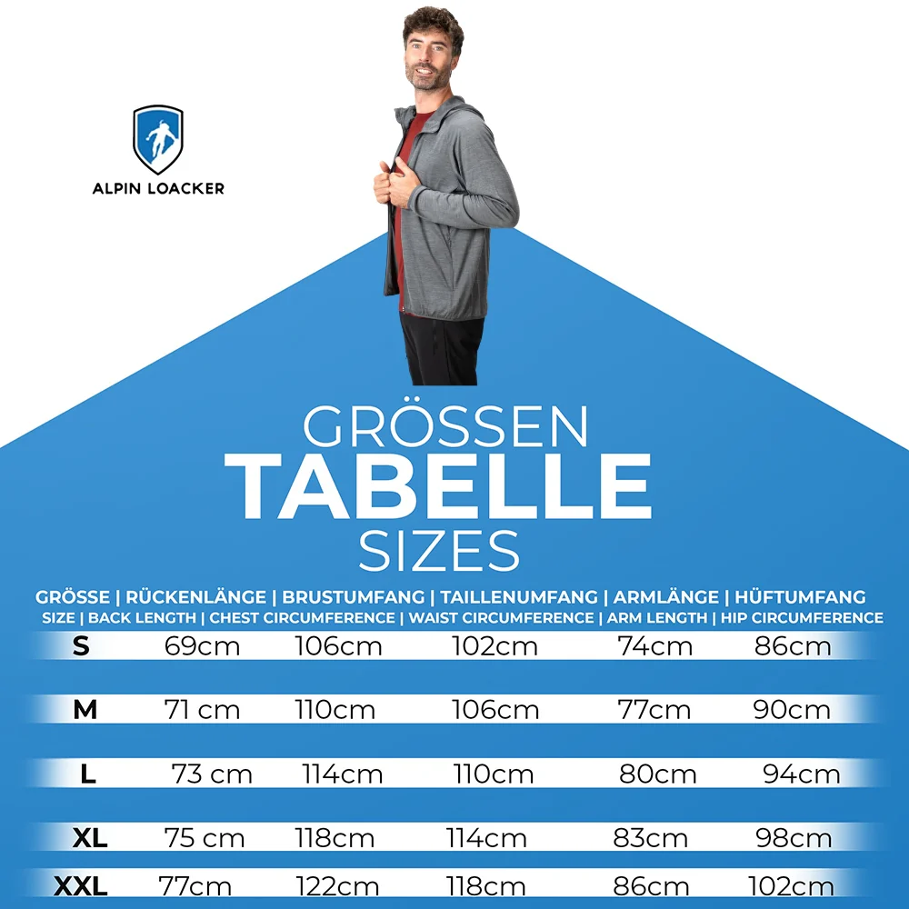 100% Merinowolle Jacke Herren 160 g/m² - ultrafein - Image 9