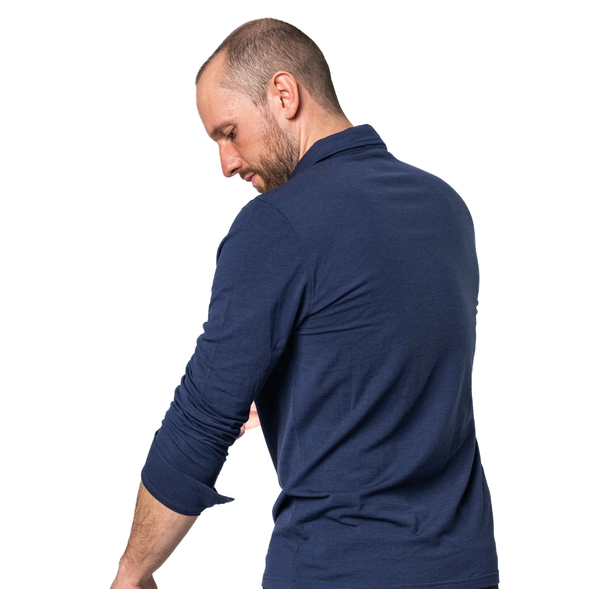 Merino Longsleeve Polo Herren - Image 4