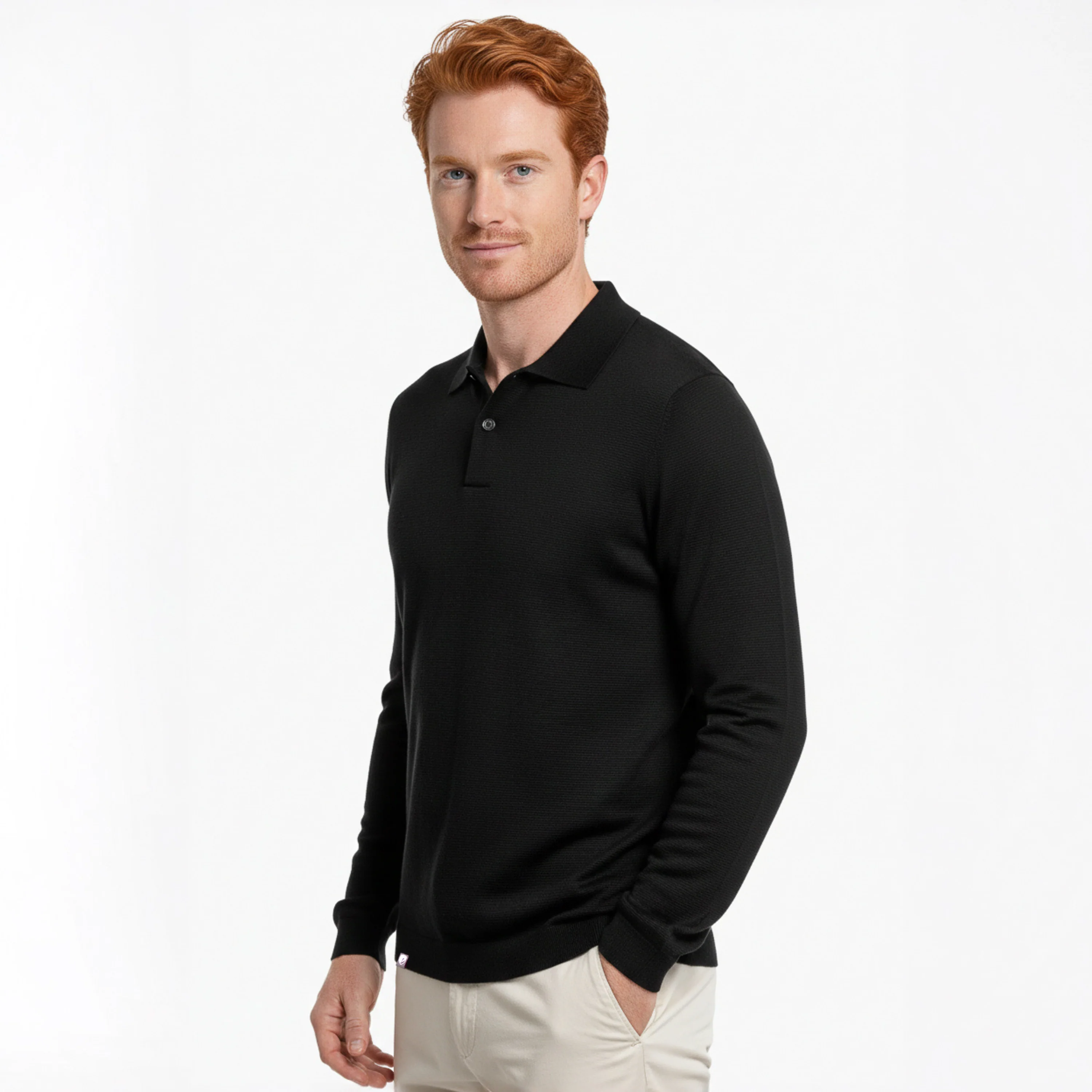 Merino Longsleeve Polo Herren - Image 6